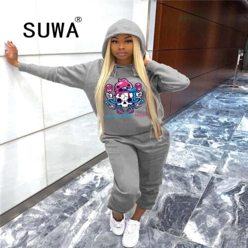 Loungewear Women 2 Pieces Outfits Tie Dye Fall Winter Long Sleeve Hoodies Sweatshirt High Waist Baggy Pants Matching Sets Jogger