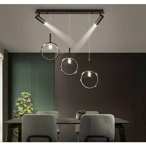 Modern Led Ceiling Pendant Lamp Spotlight Black Lustre Metal Hanging Light for Dining Living Room Nordic Decor Home Pendant Lamp