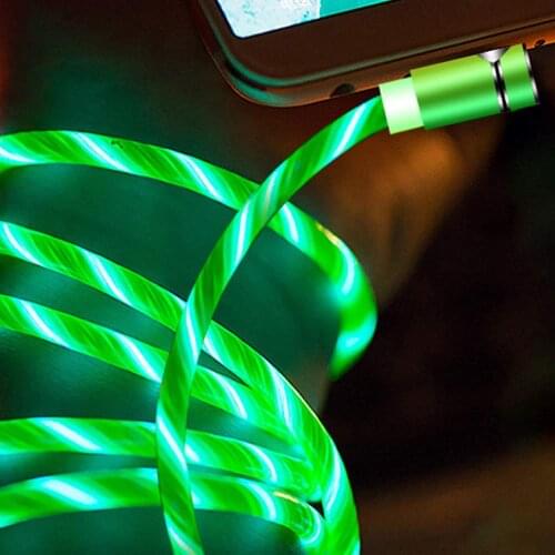 Hoest LED Glow Flowing Fast Charger Cable for Xiaomi Redmi Note 8 7 Pro Luminous Charging USB Cable For Huawei P20 Lite P30 Wir