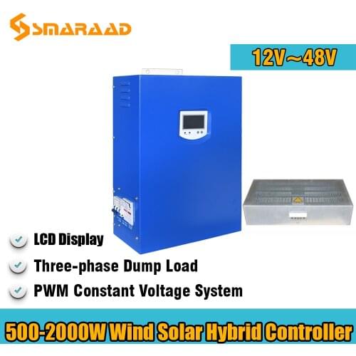 Ture Powe 500W 1000W 2000W 12V 24V 48V Off-Grid PWM Wind Solar ( Diesel ) Hybrid Controller With Dump Load Wind Turbine Use