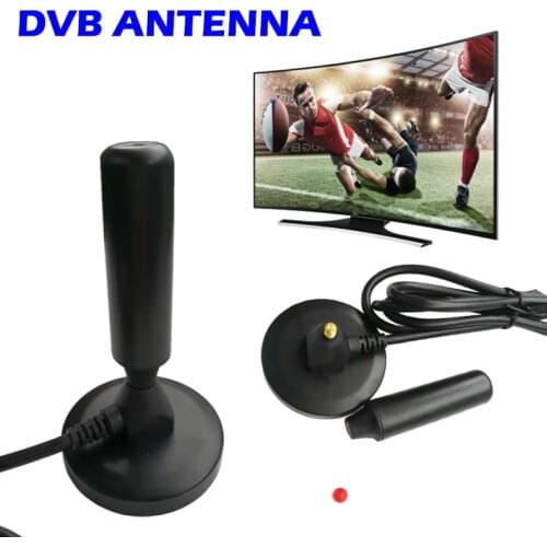 TV Antenna DVB-T DVB-T2 HDTV Aerial Big Magnetic Base 200 Miles Range Indoor Free 1080P 4K Freeview 1.5 Meter Coax Cable VHF UHF