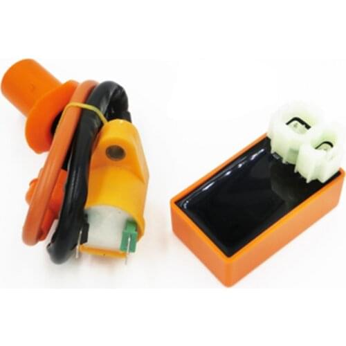 GY6 Orange Modified High-Voltage Package Universal Motorcycle Start CDI Device Modification Two-Piece Set