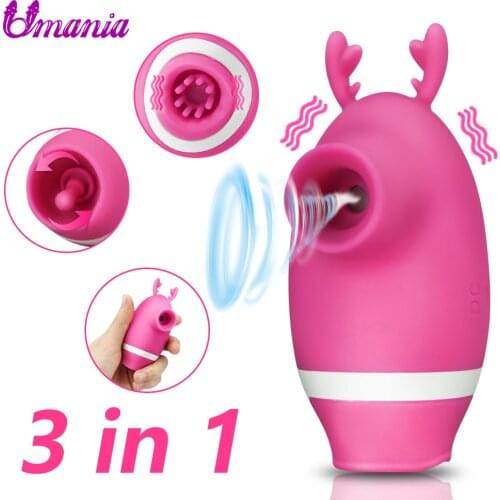 Sucking & Licking Tongue Vibrator Adult Sex Toy For Women Vibrating Nipple G-spot Sucker Clitoris Stimulator Female Masturbation