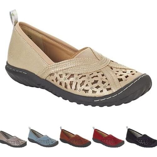 2021 Summer Women Flats Vintage Slip on Hollow Out Loafers Casual Round Roe Comfort Ballet Flats Zapatos De Mujer