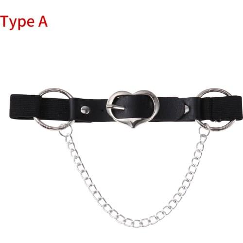 Women Leg Ring PU Leather Leg Harness Adjustable Gothic Thigh Ring Garter Belt Cosplay Punk Spikes Metal Chain O-Ring Legs Loops