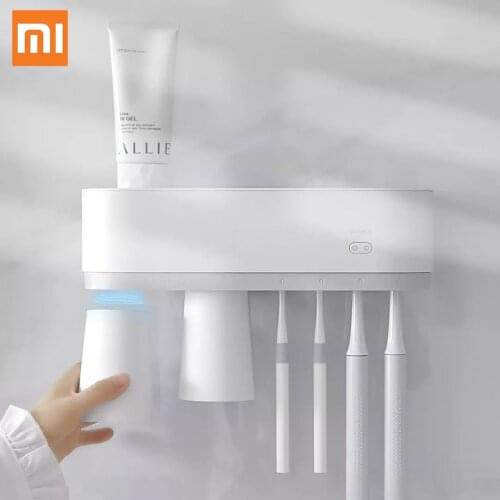Xiaomi Quange UVC Sterilization Smart Sensor Storage Back Suction Toothbrush Cup Nail-free Installation