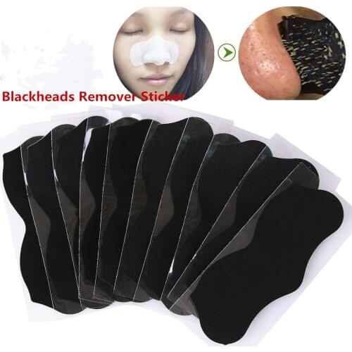 10pcs Bamboo Charcoal Blackhead Remover Mask Spots Acne Treatment Mask Nose Sticker Cleaner Nose Pore Deep Clean Strip