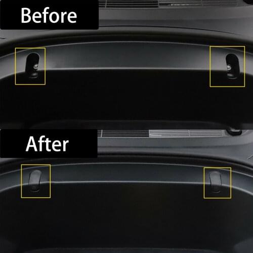 2Pcs Car Front Trunk Spare Storage Box Hook Cap ABS Black Fit for Tesla Model 3 2017 2018 2019 2020