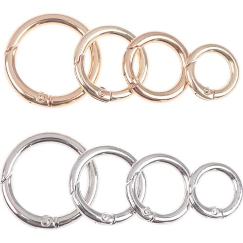 2Pcs Metal Spring O-Ring Buckles Clips Round Push Trigger Snap Hooks Carabiner Purses Handbags Buckles Carabiner Bag Accessories