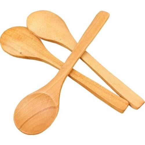500pcs Mini Wooden Spoon Kitchen Cooking Tea spoon Utensil Coffee Spoon Ice Cream Tableware