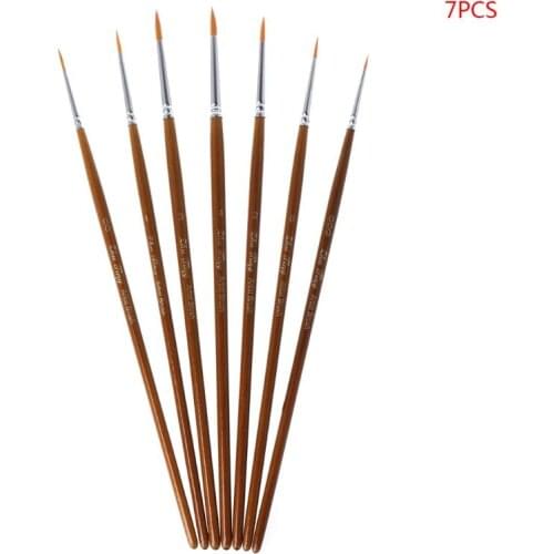 7pcs/set Professional Detail Paint Brush Fine Pointed Tip Miniature Brushes For Acrylic Watercolor Oil Drawing Kits