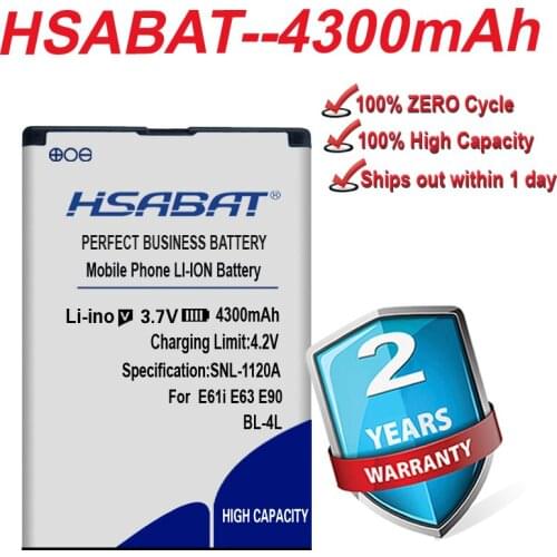 HSABAT Top Brand 4200mAh BP-4L battery For Nokia E61i E63 E90 E95 E72 E52 E71 6650F N810 N97 within tracking number