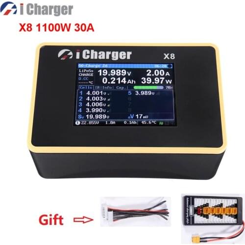 ICharger X8 1100W 30A Smart Balance Charger Discharger For 1-8s LiPo Lilo LiFe LiHV Battery With Board