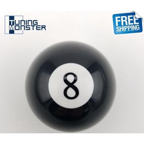 Free Shipping 8 Ball 54mm M12*1.25 Gear Knob / Short shifter Knob For Universal Car Acrylic BLACK