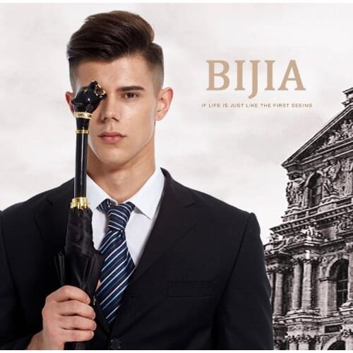 Black Men Umbrella Windproof Uv Protection Long Handle Adult Large Outdoor Umbrella Fashion Paraguas Mujer Rain Gear BD50UU