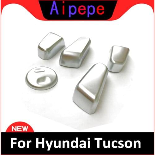 For Hyundai Tucson 2016 2017 2018 Chrome Interior Inner Seat Adjust Switch Knob Button Control Cover Garnish Molding Car Styling