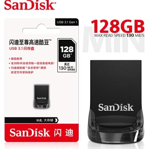SanDisk USB 3.1 Flash Drive 256GB CZ430 Super Mini Pen Drive 16GB 32GB 64GB 128GB Memory stick Up To 130MB/s High Speed Pendrive