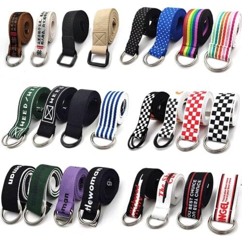 60 Styles Women Men Canvas Belt D Ring Square Buckle Waistband Fashion Black Punk Jeans Waist Belt For Pants Accessories Z20