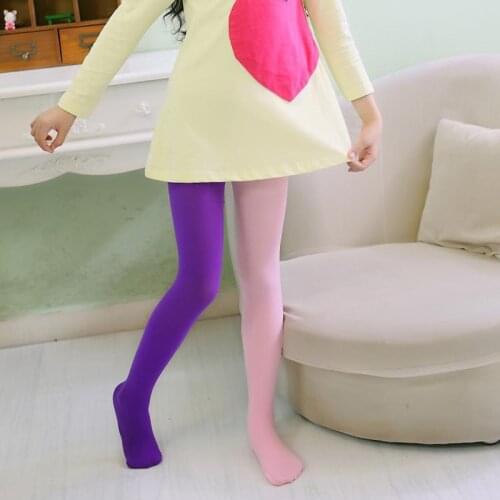 Candy Color Mixed Tights for girls Patchwork Baby Girl Stretch Trouser Skinny Pants Kids Dance Tights Pantyhose Stocking 3-12Y