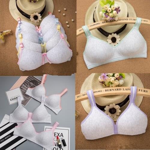 3pcs random Girls Training Bra Wireless Thin Cup Bra Fashion Comfortable Teenage Underwear