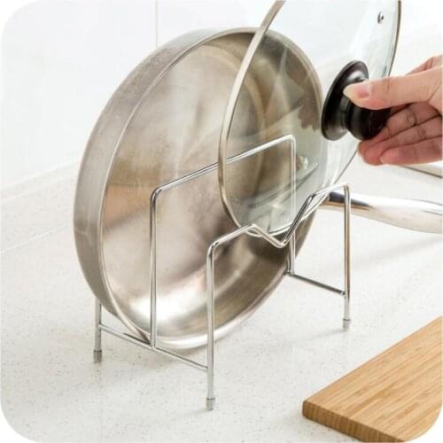 Kitchen Organizer Pot Lid Rack Stainless Steel Double layer Pot Lid Shelf Cooking Dish Rack Pan Cover Stand Kitchen Accessories