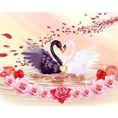 Diamond Embroidery Swan Pictures Of Rhinestones Diamond Mosaic 5D DIY Diamond Painting Full Square Drill Wall Decor PC263