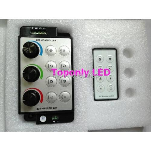 Led rgb mixer with turnable knobs full color controller DC12/24V compatible adjust light and color with 8-key RF remote control