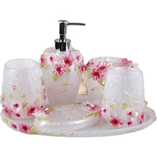 Multi-models Optional Bathroom set resin bathroom set of five pieces bathroom toiletries kit bathroom accessories
