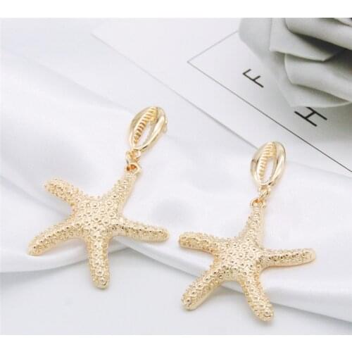 Vogue of new fund of 2020 shells earrings personality starfish eardrop beach wind stud earrings jewelry accessories