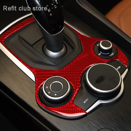 Carbon Fiber Gear Shift Panel Cover For Alfa Romeo Giulia 2017-2019 Interior Decoration Modified Accessories Car Stickers