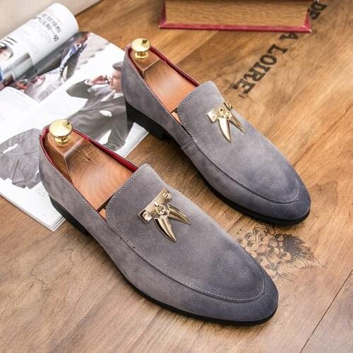 2019new spring leather shoes luxury mens formal shoes suede men classic Business dress shoes loafers men shoes Large size