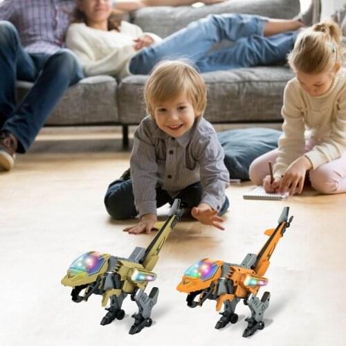 Transforming Dinosaur LED Car Dinosaur Transform Car Toy Automatic Dino Dinosaur Transformer Toy Car For Kids