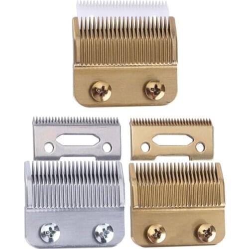 2pcs Professional Ceramic Stainless Steel Cordless Clipper Blades with 2 Hole Replacement Blade D0AB