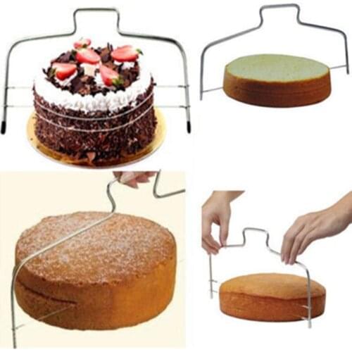 Adjustable Wire Cake Slicer Leveler Pizza Dough Cutter Trimmer Tools Stainless Steel Kitchen Cake Tools