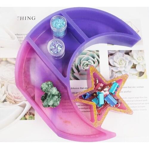 Moon Star Jewelry Storage Box Large Tray Dish Decoration Resin Craft Supplies Molds for Resin Art Home Deco Jewelry Box