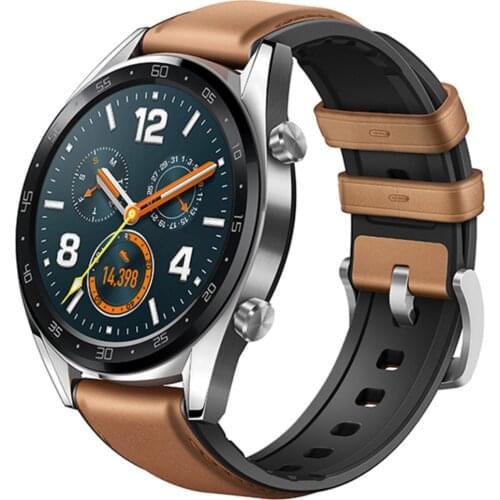 2in1 Leather Silicone Bracelet For Huawei Watch GT Strap For Honor Watch Magic 22mm Straps Smart Watch Band For Samsung Gear S3