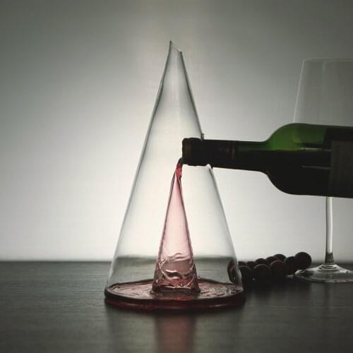 Glass Wine Decanter Fast Waterfall Pyramid Whiskey Separator Hand Made Divider Wine Accessories Bar Tools 350ml/750ml High-end