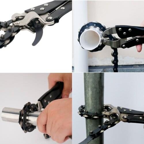 Heavy Duty Chain Pipe Cutter Locking Pliers Car Exhaust Pipe Wrench Tool Max Cut 80mm Diameter Pipe