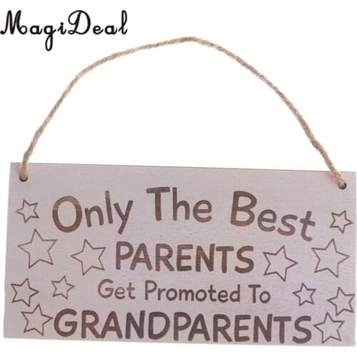Only the Best Parents Get Promoted to Grandparents Wooden Sign Pregnancy Announcement Board Wood Hanging Decor