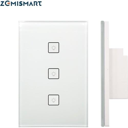 Zigbee US Standard 3 Gangs Smart Light Switch Work with Alexa Google Home via SmartThings Bridge APP Phone Voice Control