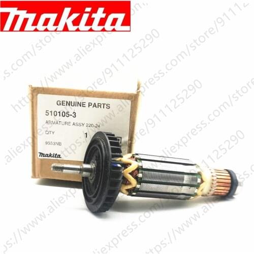 220-240V Armature Rotor for MAKITA 9553HB 9553HN 9554NB 9553HN 9555HN 9553NB 9555NB 9554HN 515619-7 515616-3 510105-3