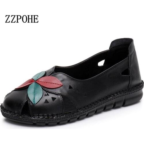 ZZPOHE 2018 Summer Female Shoes Woman PU Leather Soft Flat Sandals Women Fashion Causal Comfortable big size Sandals 35-41