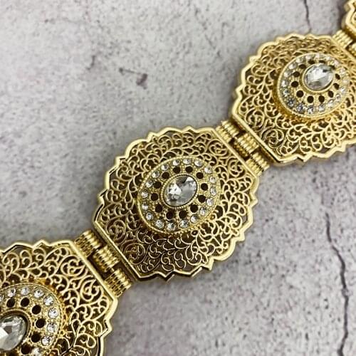 Arab dress belt women girdle waist belt gold silver rhinestone crystal Moroccan wedding jewelry
