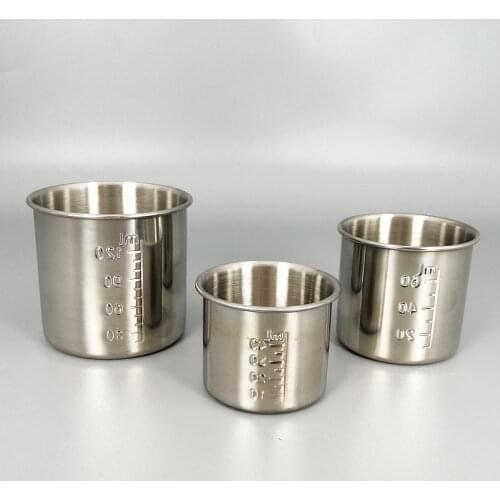 1pcs 40/60/120ml Stainless Steel Mini Dosing Measuring Cup with Scale,Laboratory Iodophor Resistant Beaker