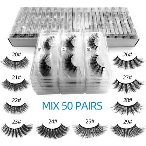 10/20/30/40/50/PCS False Eyelashes 3D Mink Lashes Natural Mink Wholesale Items Extension Eyelashes In Bulk for Beauty