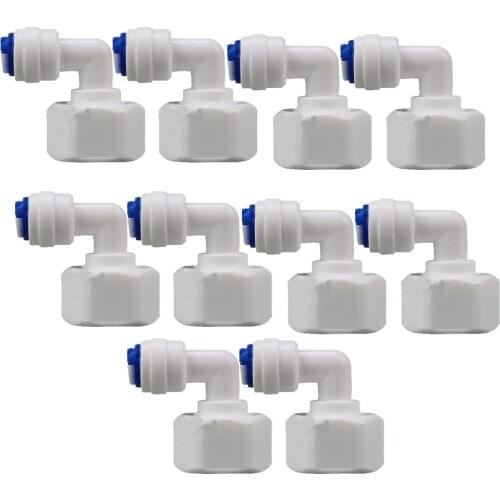 10PCS Water purifier Threaded joints connector 1/2" Internal thread to 1/4" pipe elbow Water purifier accessories fast joint