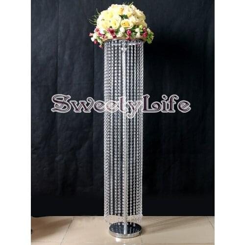 120cm(4.ft) CRYSTAL pillar for wedding crystal centerpiece wedding flower stand 10pcs/lot