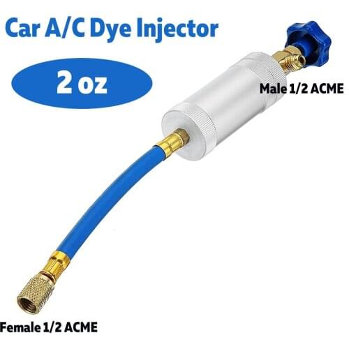 345mm Universal Vehicle A/C Dye Injector R12 R134A Quick Coupler Adapter 2oz A/C Oil Dye Injector