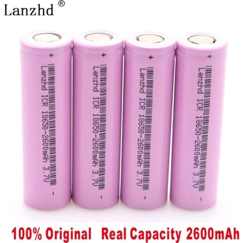 4PCS 18650 battery Wholesale 100% Authentic ICR18650 26F li-ion 3.7v 2600mah 18650 3.7v li ion rechargeable batteries
