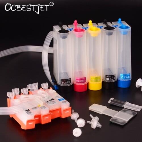 5Colors/Set For Canon PGI-520 CLI-521 Continuous Ink Supply System CISS Tank For Canon IP3600 IP4600 MP540 MP620 MP630 MP980